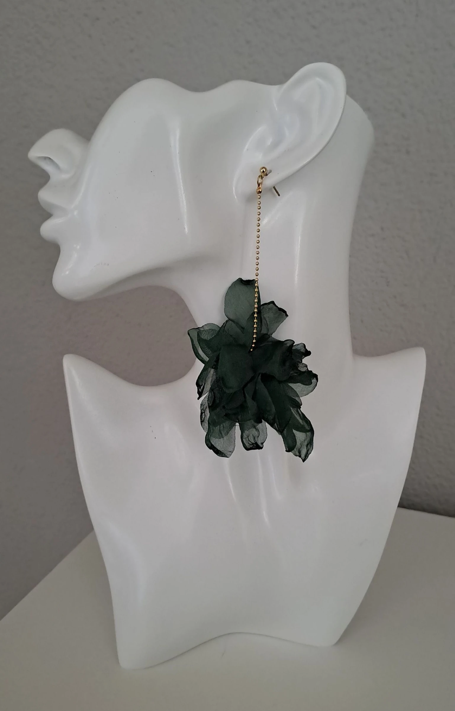 Chiffon hang oorbellen groen